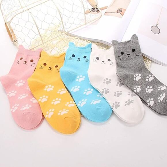 Jeasona Women's Cat Socks Cat Gifts Cute Animal Socks Dog Owl Gifts for Women - Picture 2 of 6